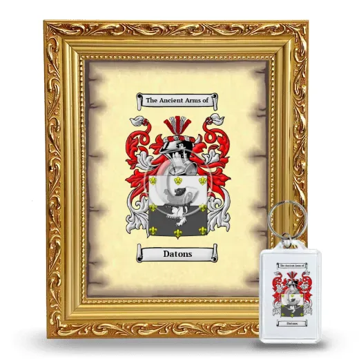 Datons Framed Coat of Arms and Keychain - Gold