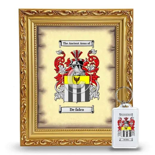 De falco Framed Coat of Arms and Keychain - Gold
