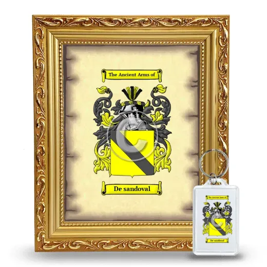De sandoval Framed Coat of Arms and Keychain - Gold
