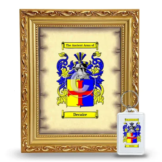Decaire Framed Coat of Arms and Keychain - Gold