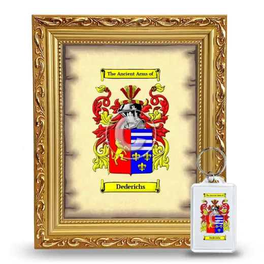 Dederichs Framed Coat of Arms and Keychain - Gold