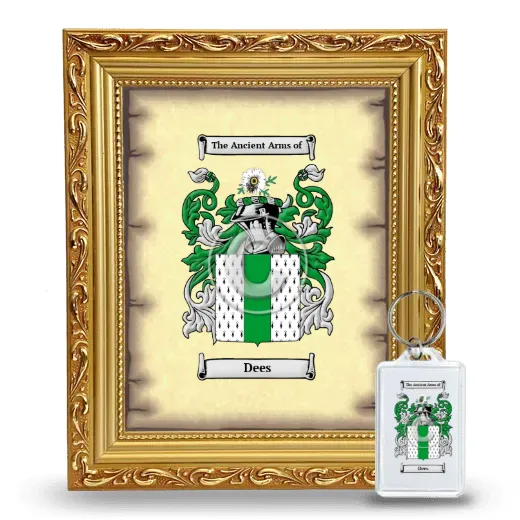 Dees Framed Coat of Arms and Keychain - Gold