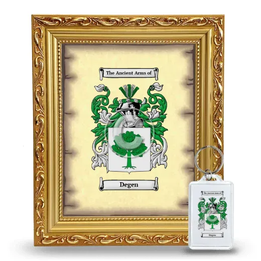Degen Framed Coat of Arms and Keychain - Gold
