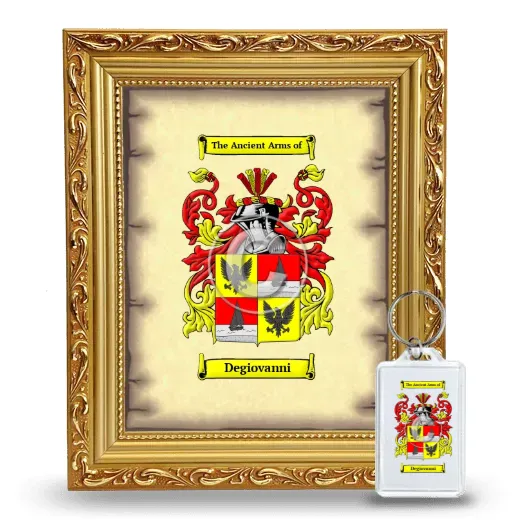 Degiovanni Framed Coat of Arms and Keychain - Gold