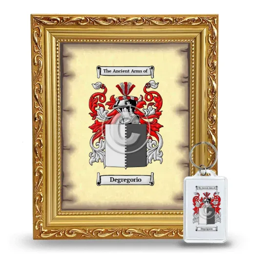 Degregorio Framed Coat of Arms and Keychain - Gold