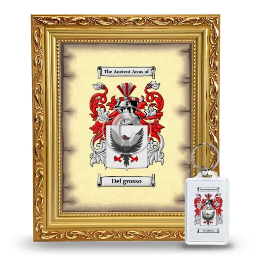 Del grosso Framed Coat of Arms and Keychain - Gold