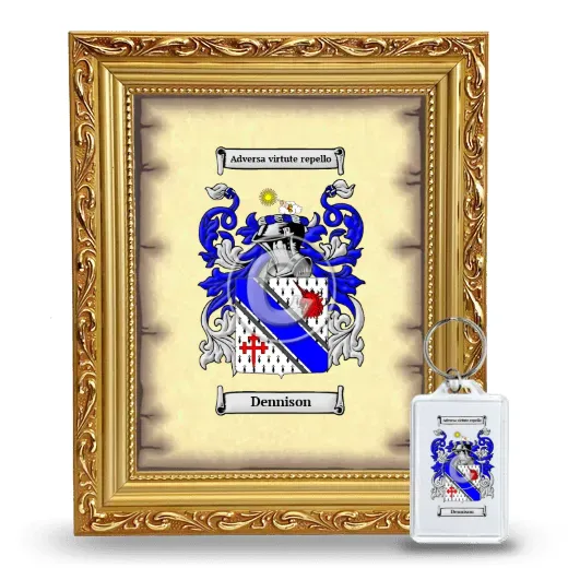 Dennison Framed Coat of Arms and Keychain - Gold