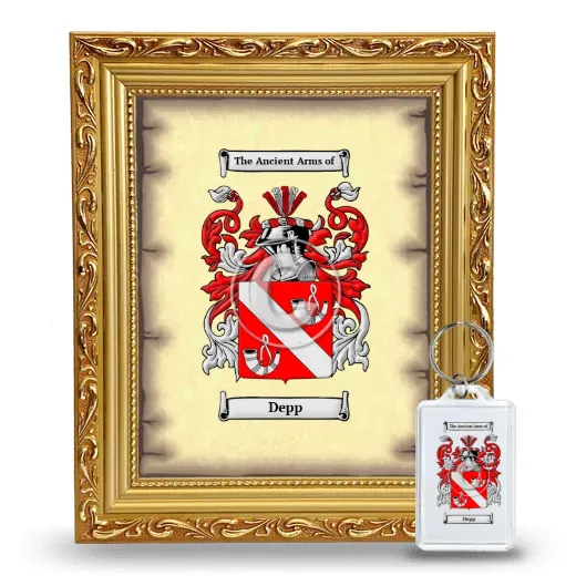 Depp Framed Coat of Arms and Keychain - Gold