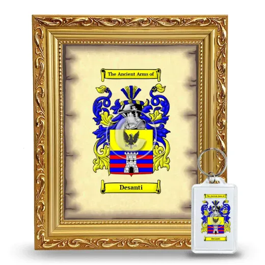 Desanti Framed Coat of Arms and Keychain - Gold