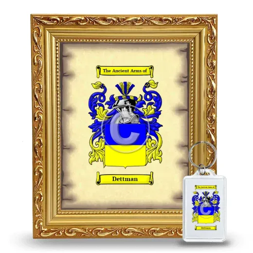 Dettman Framed Coat of Arms and Keychain - Gold