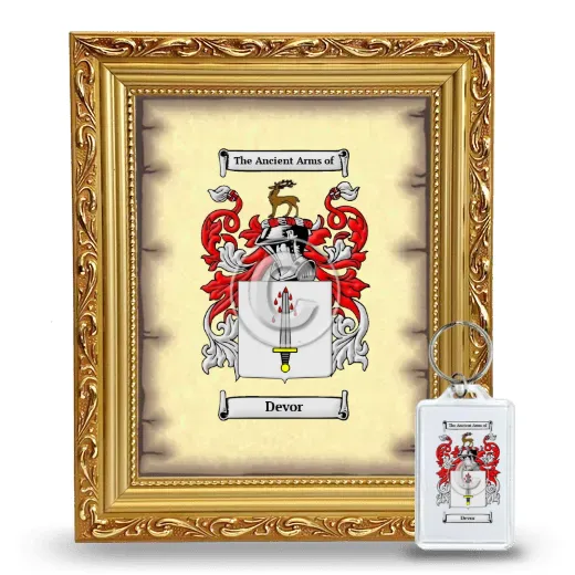 Devor Framed Coat of Arms and Keychain - Gold