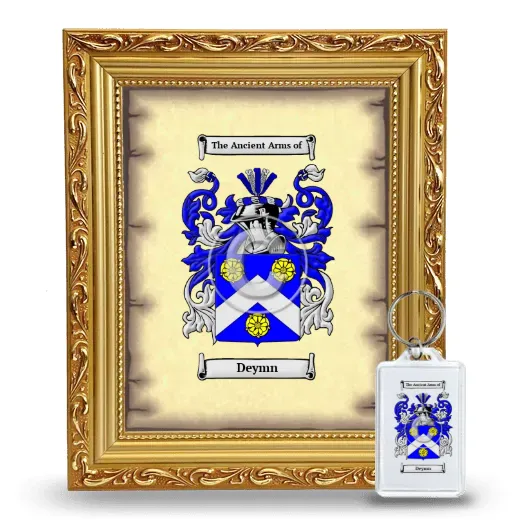 Deymn Framed Coat of Arms and Keychain - Gold