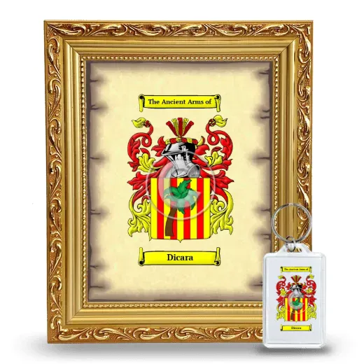 Dicara Framed Coat of Arms and Keychain - Gold