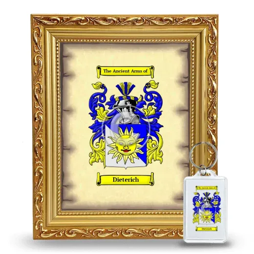 Dieterich Framed Coat of Arms and Keychain - Gold