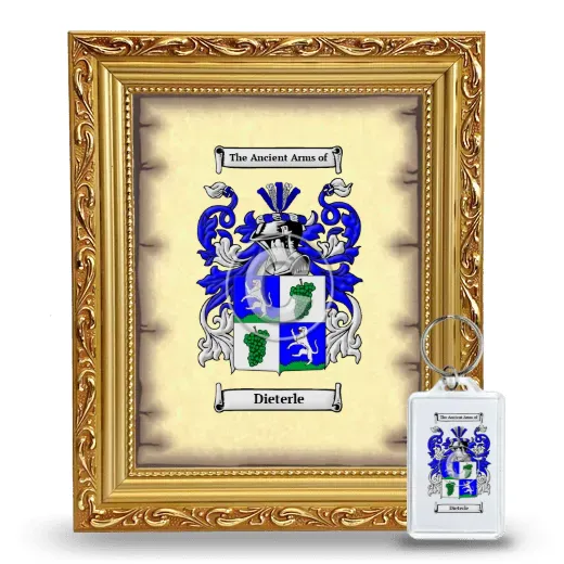 Dieterle Framed Coat of Arms and Keychain - Gold