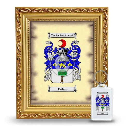 Dolan Framed Coat of Arms and Keychain - Gold