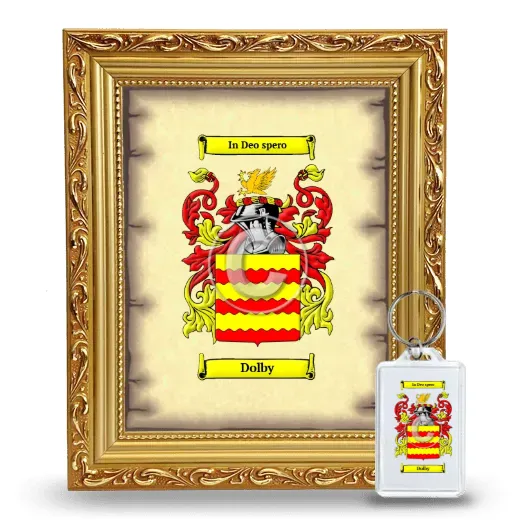 Dolby Framed Coat of Arms and Keychain - Gold