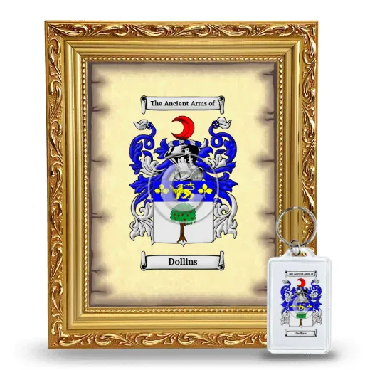Dollins Framed Coat of Arms and Keychain - Gold