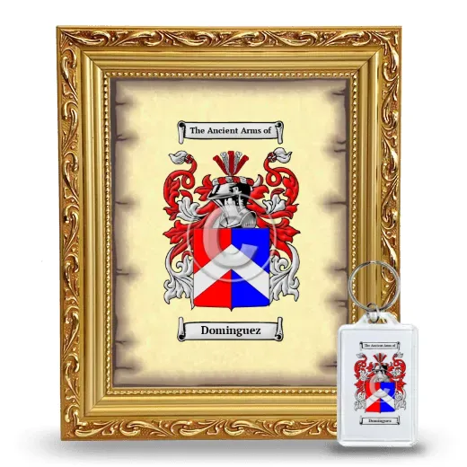 Dominguez Framed Coat of Arms and Keychain - Gold