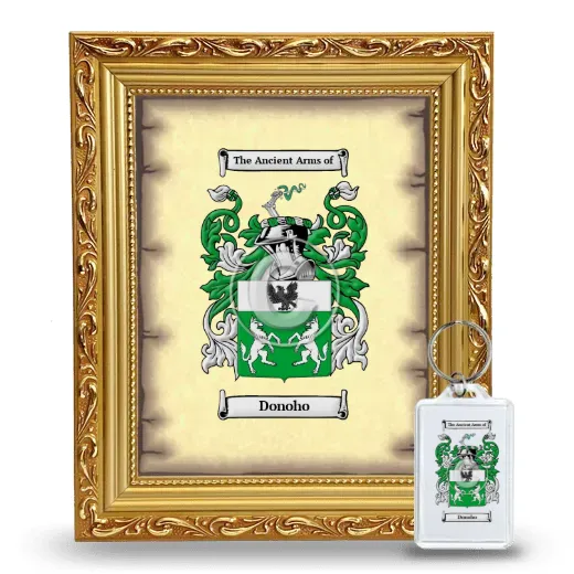 Donoho Framed Coat of Arms and Keychain - Gold