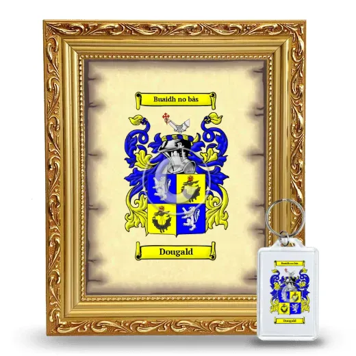 Dougald Framed Coat of Arms and Keychain - Gold
