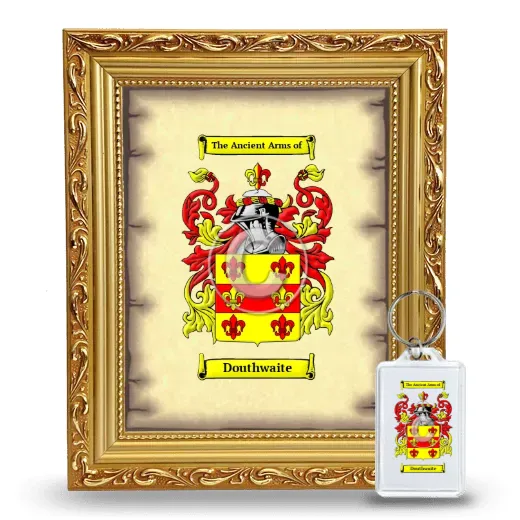 Douthwaite Framed Coat of Arms and Keychain - Gold