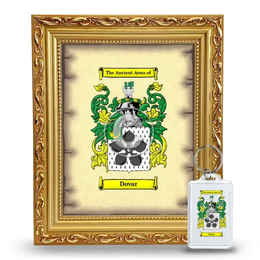 Dovar Framed Coat of Arms and Keychain - Gold