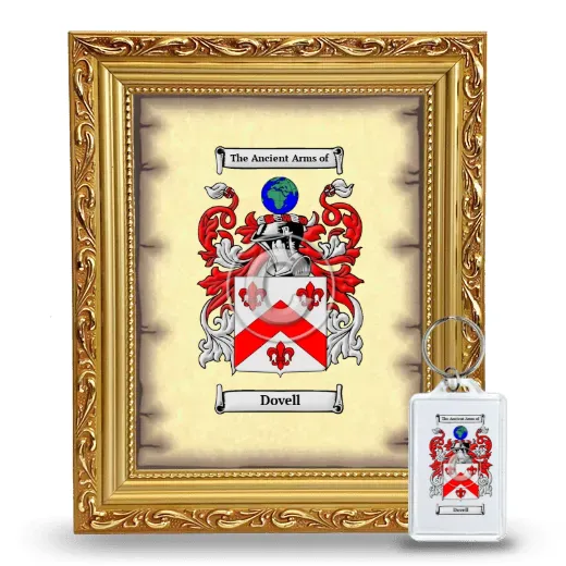 Dovell Framed Coat of Arms and Keychain - Gold