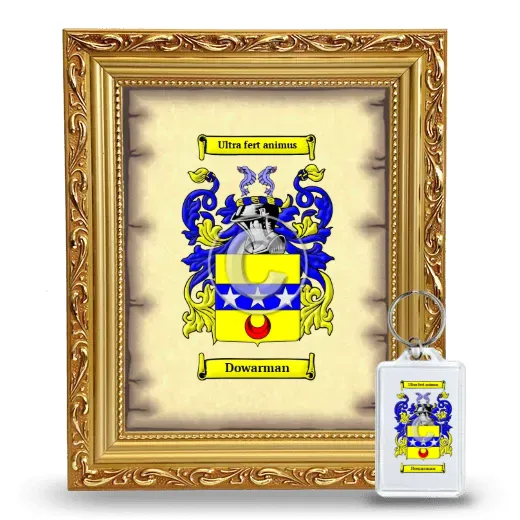 Dowarman Framed Coat of Arms and Keychain - Gold