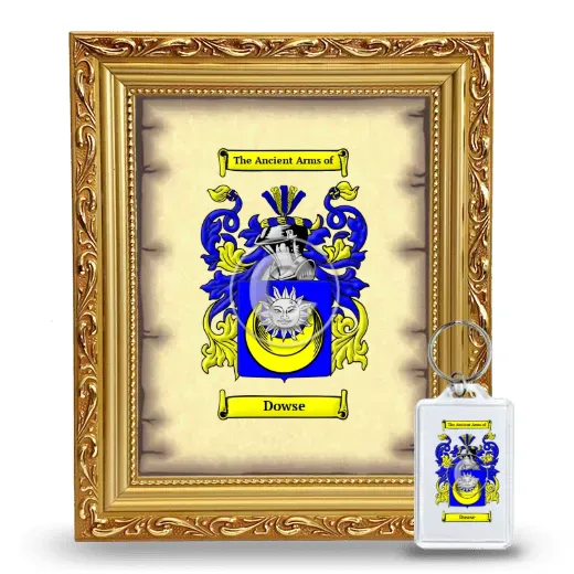 Dowse Framed Coat of Arms and Keychain - Gold