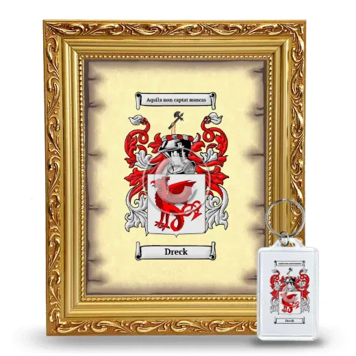 Dreck Framed Coat of Arms and Keychain - Gold