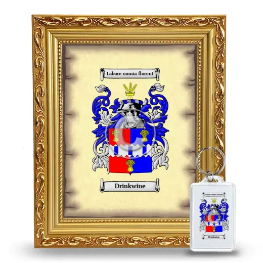 Drinkwine Framed Coat of Arms and Keychain - Gold