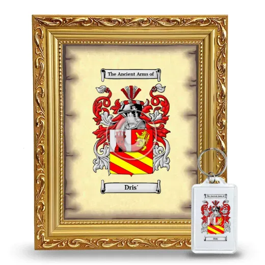 Dris' Framed Coat of Arms and Keychain - Gold