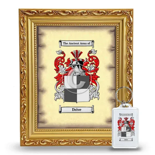 Drive Framed Coat of Arms and Keychain - Gold