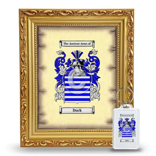 Duck Framed Coat of Arms and Keychain - Gold