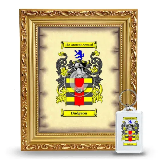 Dudgeon Framed Coat of Arms and Keychain - Gold
