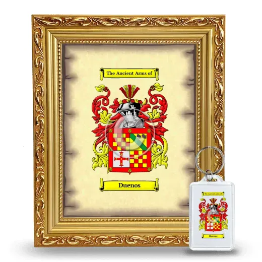 Duenos Framed Coat of Arms and Keychain - Gold