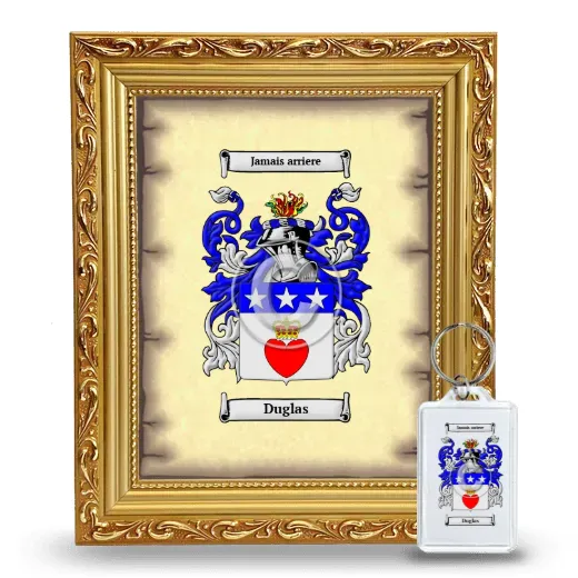 Duglas Framed Coat of Arms and Keychain - Gold