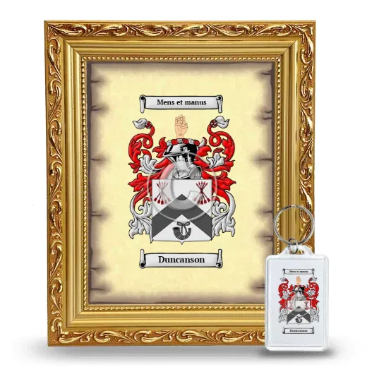 Duncanson Framed Coat of Arms and Keychain - Gold