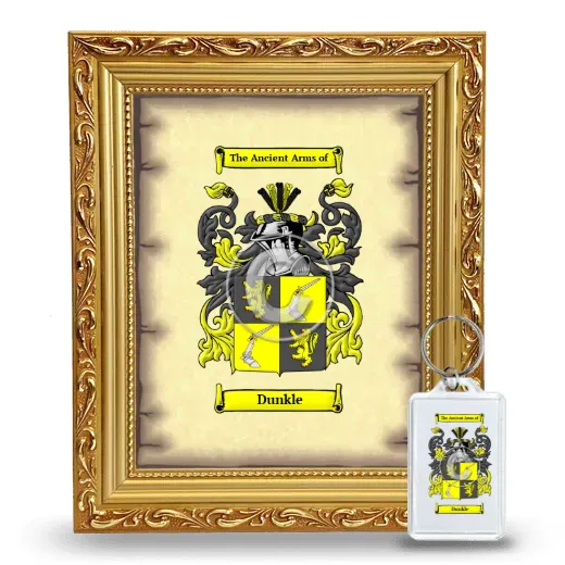 Dunkle Framed Coat of Arms and Keychain - Gold