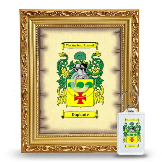 Duplante Framed Coat of Arms and Keychain - Gold