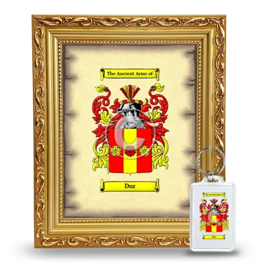 Dur Framed Coat of Arms and Keychain - Gold