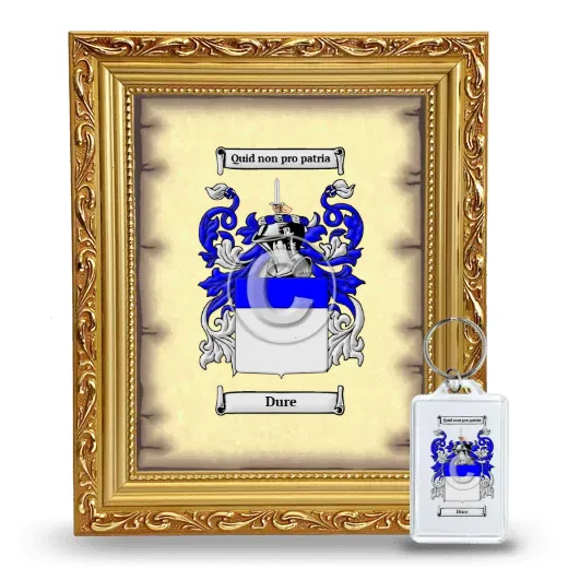 Dure Framed Coat of Arms and Keychain - Gold