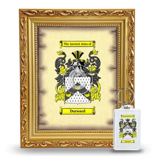 Durward Framed Coat of Arms and Keychain - Gold