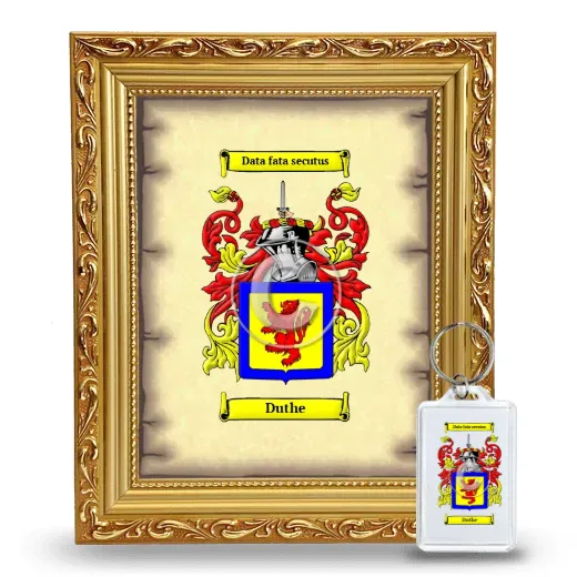 Duthe Framed Coat of Arms and Keychain - Gold
