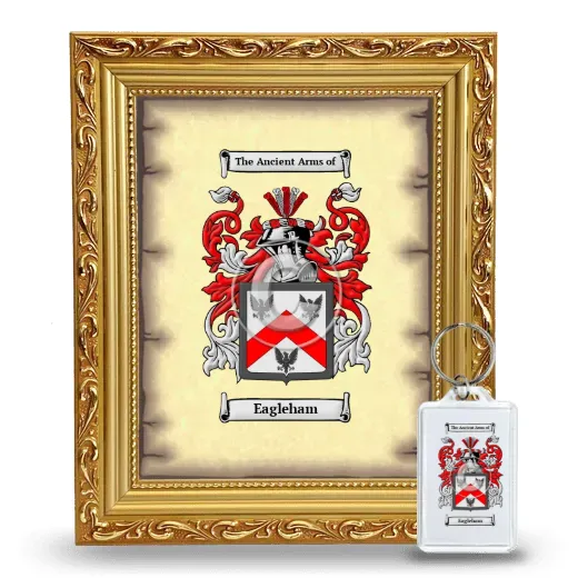 Eagleham Framed Coat of Arms and Keychain - Gold