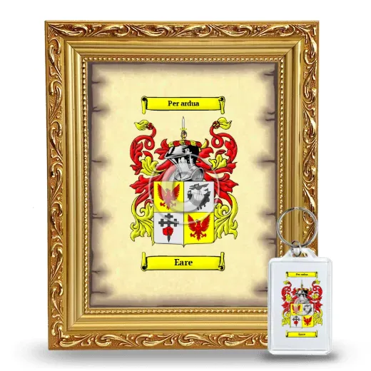 Eare Framed Coat of Arms and Keychain - Gold