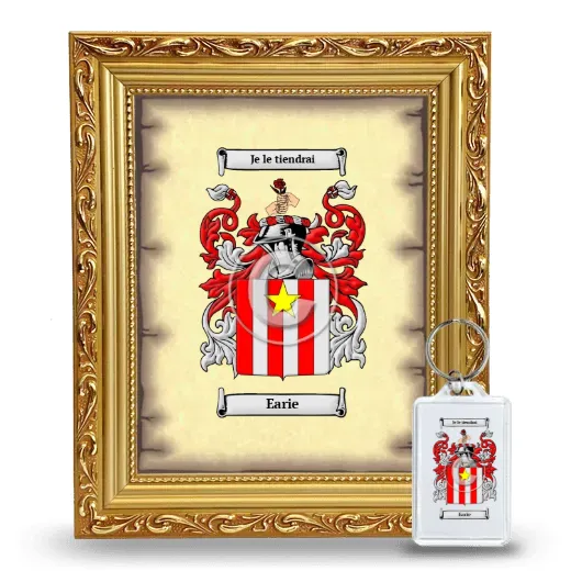 Earie Framed Coat of Arms and Keychain - Gold