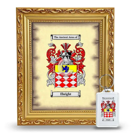 Ebright Framed Coat of Arms and Keychain - Gold