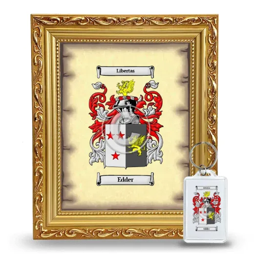 Edder Framed Coat of Arms and Keychain - Gold